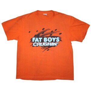 Vintage 1980s The Fat Boys Crushin' Orange Single Stitch T-Shirt XL Rap Hip Hop